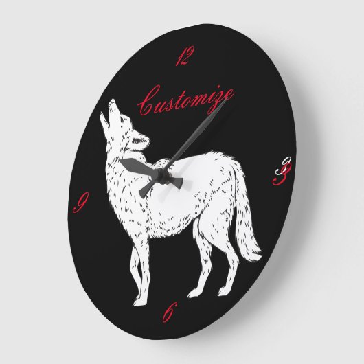 Coyote Howling Thunder_Cove Große Wanduhr (Winkel)