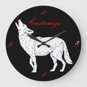 Coyote Howling Thunder_Cove Große Wanduhr