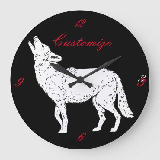 Coyote Howling Thunder_Cove Große Wanduhr (Vorderseite)