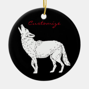 Coyote Howling Thunder_Cove Keramik Ornament