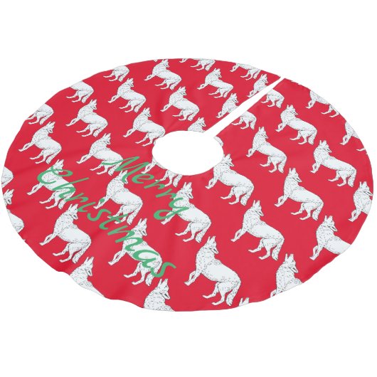 Coyote Howling Thunder_Cove Polyester Weihnachtsbaumdecke (Schrägansicht)