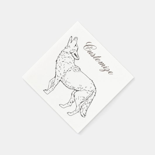 Coyote Howling Thunder_Cove Serviette (Ecke)