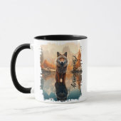 Coyote im Herbst Reflektion des Sees Tasse (Links)