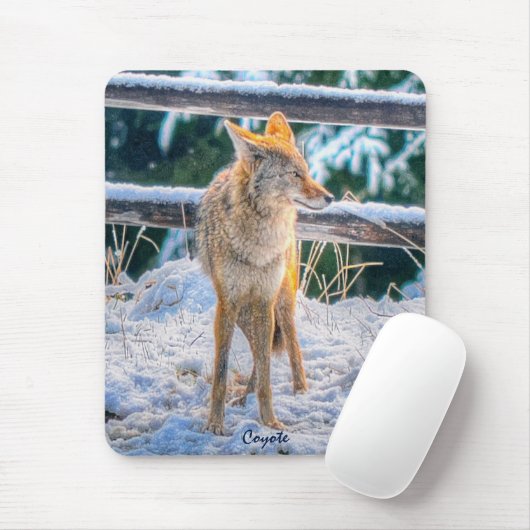Coyote-Jagd bei Frauen im Schnee #Gift Mousepad (Mit Mouse)