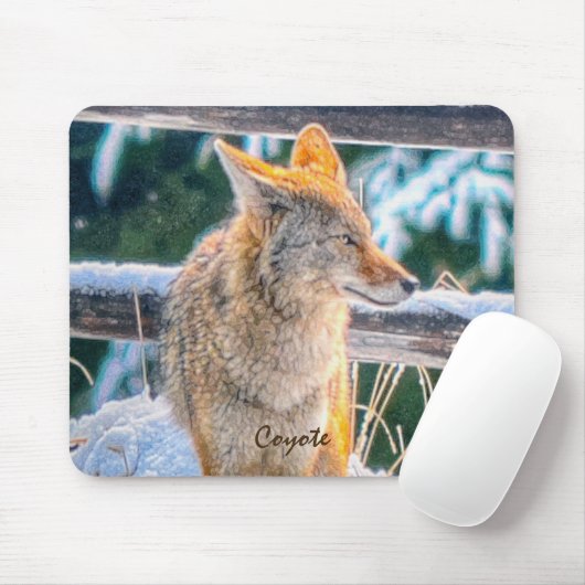Coyote-Jagd bei Frauen im Schnee #Gift Mousepad (Mit Mouse)