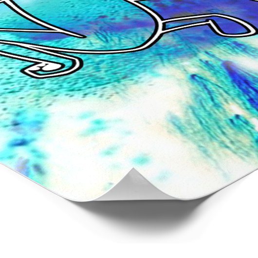 Coyote Leaping über den Blauen Vulkan Poster (Ecke)