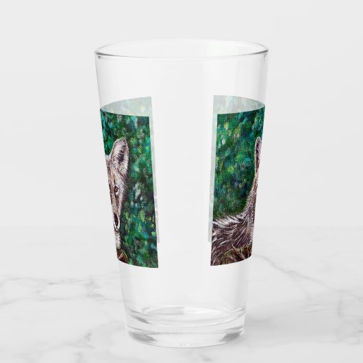 Coyote-Malerei im Hinterhof Glas (Links)