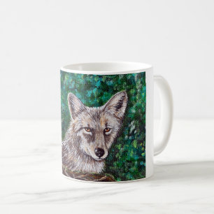Coyote-Malerei im Hinterhof Kaffeetasse
