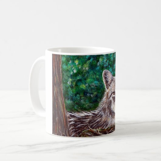 Coyote-Malerei im Hinterhof Kaffeetasse (Vorderseite Links)