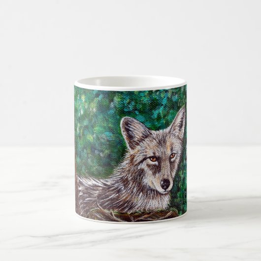 Coyote-Malerei im Hinterhof Kaffeetasse (Mittel)