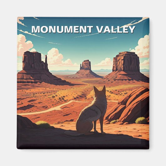 Coyote Monument Valley Travel Navajo Nation Magnet (Vorne)