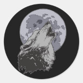 Coyote Moon Runder Aufkleber (Vorderseite)