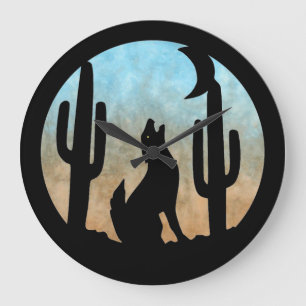 Coyote Moon Wall Clock Große Wanduhr