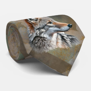 Coyote-Muster-Stammes- Schwarz-Grau-Braun-Tönungen Krawatte