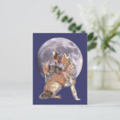 Coyote Pack Howling auf dem Mond Postkarte (Stehend Vorderseite)