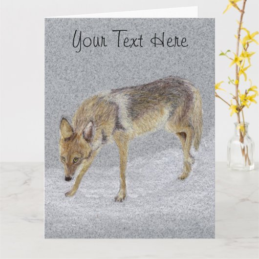 Coyote Postkarte (Gelbe Blume)