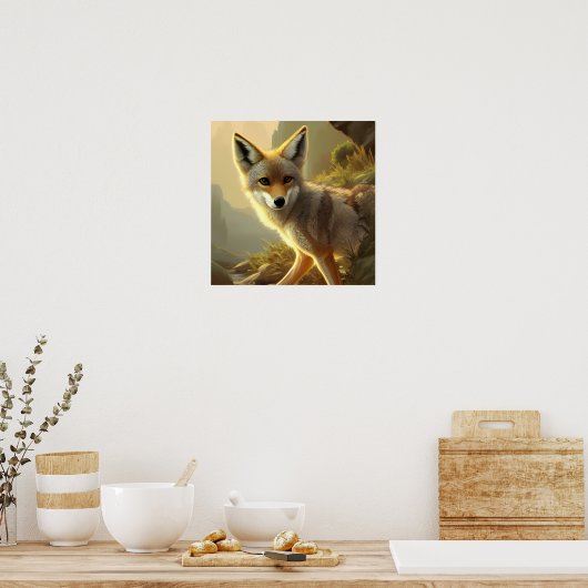 Coyote Pup Wildlife Portrait Poster (Küche)