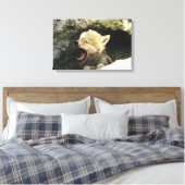 Coyote pup yawning leinwanddruck (Insitu (Schlafzimmer))