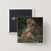 Coyote Puppies Wrestling (Canis Latrans) Button (Vorne & Hinten)