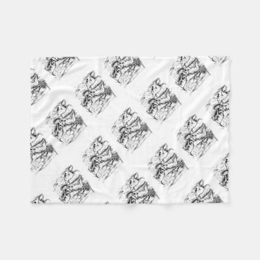 Coyote Pups Fleecedecke (Vorderseite (Horizontal))