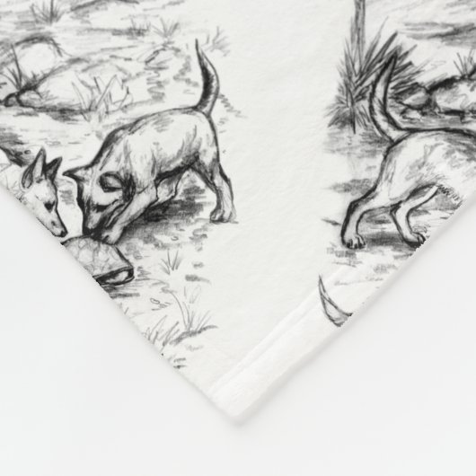 Coyote Pups Fleecedecke (Ecke)