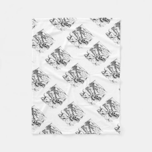 Coyote Pups Fleecedecke (Vorderseite)
