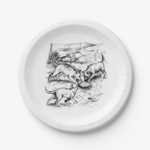 Coyote Pups Pappteller