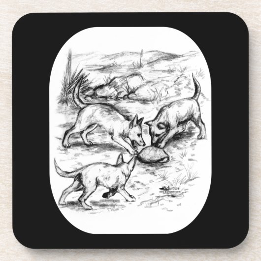 Coyote Pups Untersetzer (Vorderseite)