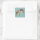 Coyote Quadratischer Aufkleber (Tasche)