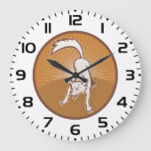 Coyote Retro Sunset Vintag Wilderness Große Wanduhr (Vorderseite)