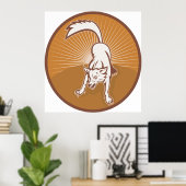 Coyote Retro Sunset Vintag Wilderness Poster (Heimbüro)