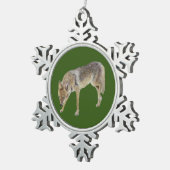 Coyote Schneeflocken Zinn-Ornament (Rechts)