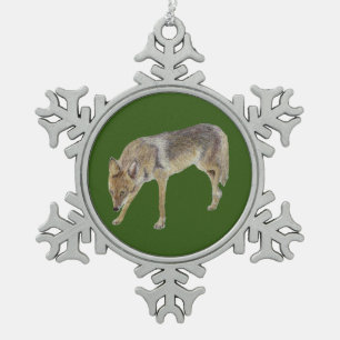 Coyote Schneeflocken Zinn-Ornament