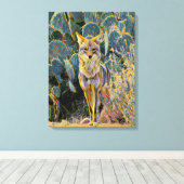 Coyote Sentry Canvas Print Leinwanddruck (Insitu (Holzboden))
