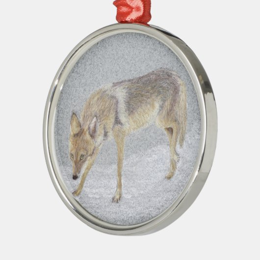 Coyote Silbernes Ornament (Links)