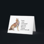 Coyote Totem, Animal Guide Funny Birthday Karte<br><div class="desc">Coyote Totem, Animal Guide Inspirational and spiritual but funny card is hat perfekt Birthday card for your favorite Coyote person in your life displays all these characteristics.</div>