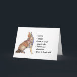 Coyote Totem, Animal Guide Funny Birthday Karte<br><div class="desc">Coyote Totem,  Animal Guide Inspirational and spiritual but funny card is hat perfekt Birthday card for your favorite Coyote person in your life displays all these characteristics.</div>