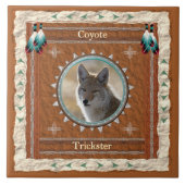 Coyote - Trickster - Keramik Tile Fliese (Vorderseite)