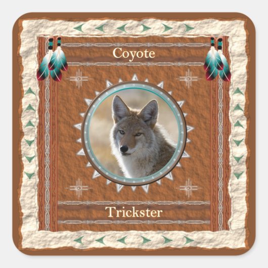 Coyote - Trickster- Stickers - 20 pro Blatt (Vorderseite)