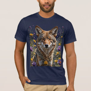 Coyote umgeben von amerikanischer Pasque-Blume T-Shirt