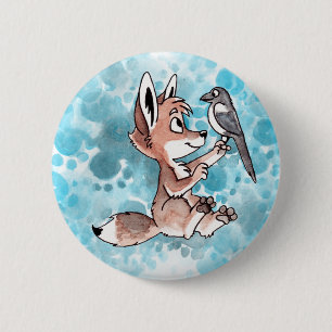 Coyote und Magpie-Button Button