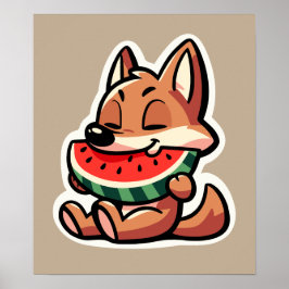 Coyote Watermelon Poster