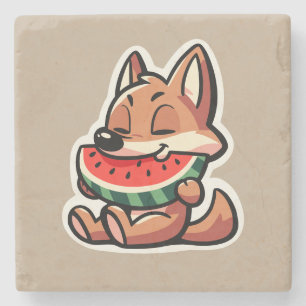 Coyote Watermelon Steinuntersetzer