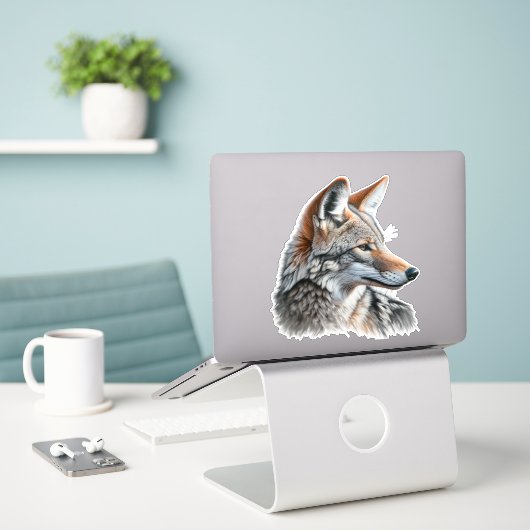 Coyote Wildlife Wild Animal Aufkleber (Laptop auf Schreibtisch)