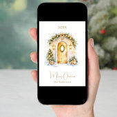 Coze-Zuhause-Eingangstür im Winter Weihnachten