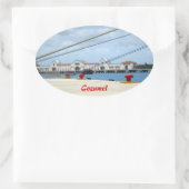 Cozumel Dockside Ovaler Aufkleber (Tasche)
