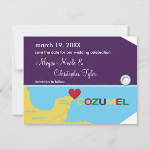 Cozumel-Gepäckanhänger Save-the-Date-Ankündigung Save The Date