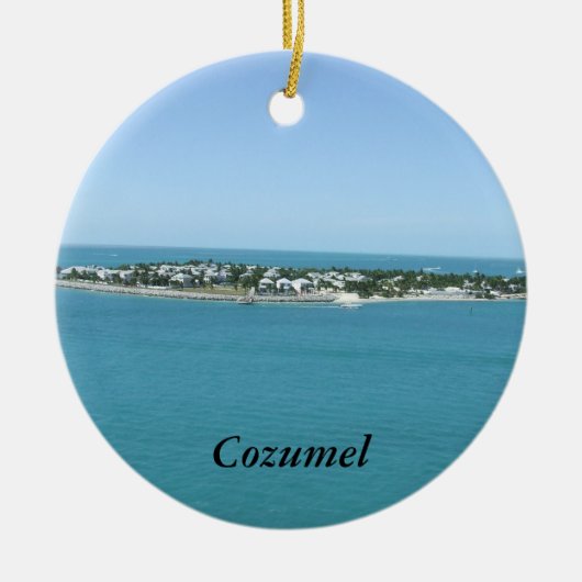 Cozumel-Insel-blaues Wasser tropisch Keramik Ornament (Vorne)