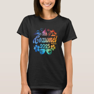Cozumel Mexico 2025 Gefärbte Krawatte Urlaub Souve T-Shirt
