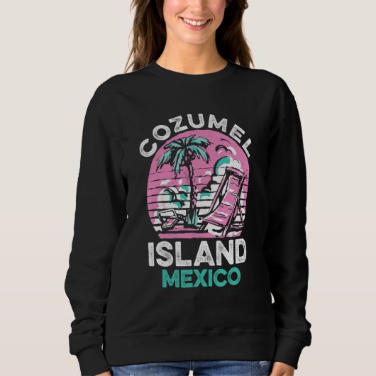 Cozumel Mexico Beaches Retro Cool Distressed Graph Sweatshirt (Vorderseite)